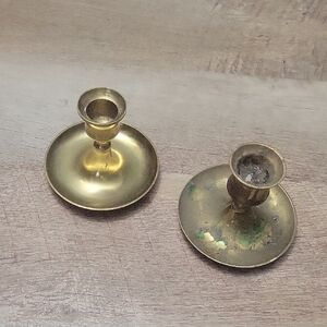 2 Mismatched Candlestick Holders